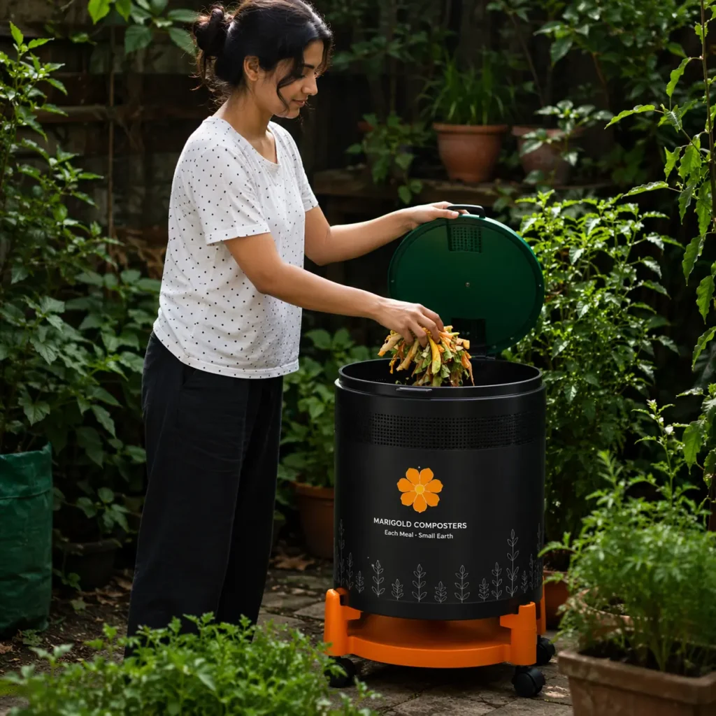 Women throwing kitchen waste